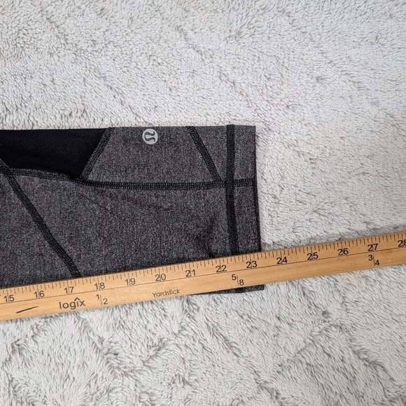 Lululemon Leggings Womens 8 Gray Heathered Pace Rival Crop Run Train 23” - Picture 7 of 11